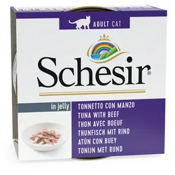 Schesir 24 x 85g Dose Katzennassfutter Thunfisch mit Rinderfilet