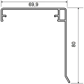 Tetzner & Jentzsch Wetterschenkel-Klemmdeckel preßblank 6000 mm