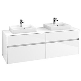 Villeroy & Boch Collaro Waschtischunterschrank C02400MS 160x54,8x50cm, für 2 Waschtische, White Matt