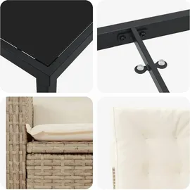 vidaXL Garten Essgruppe 5 pcs Beige Poly-Rattan.