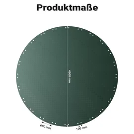 Wiltec Poolabdeckung rund schwarz/grün Ø 460 cm