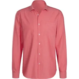 H.I.S. Langarmhemd H.I.S, Herren, Gr. S (37/38), N-Gr, rot, Web, Obermaterial: 100% Baumwolle, unifarben, regular fit, Rundhals, Manschette, Hemden, mit Kentkragen, Oxford-Qualität aus reiner Baumwolle