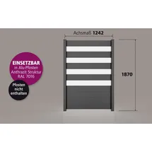 Ambiente Home Alu-Zaun Paneel 120 x 180 cm Aluminium