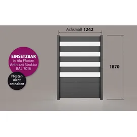 Ambiente Home Alu-Zaun Paneel 120 x 180 cm Aluminium