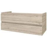 Belvit Waschbeckenunterschrank ARONA Badmöbel MDF Softclose 2 Schubladen Helles Holz hängend 60-120 cm beige 120 cm