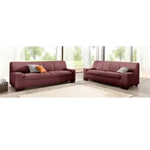 DOMO collection Polstergarnitur Norma kubisch und zeitlos, (Set, 2-tlg), bestehend aus je einem 2- und 3-Sitzer rot