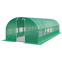 TOOLPORT Foliengewächshaus 4x8m PE Plane 180g/m2 grün transparent