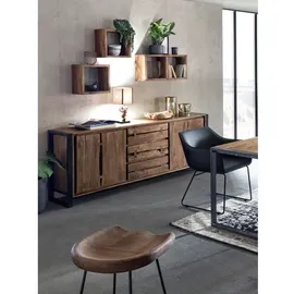 SIT Möbel Live Edge Barhocker 38 x 75 x 37 cm Schwarz