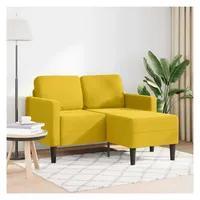 vidaXL 2-Sitzer-Sofa mit Chaiselongue L-Form Gelb 125 cm Samt