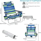 3-teiliges Strandstuhl- und Tischset, verstellbar, tragbar