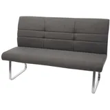 Mendler Sitzbank HWC-G55, Esszimmerbank Bank, Stoff/Textil Edelstahl gebürstet ~ grau-braun 180cm