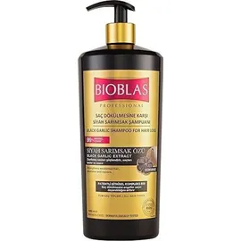 BIOBLAS 2x Bioblas Schwarzer Knoblauch Shampoo 1000ml Anti Haarausfall für Frauen und Männer, Geruchlos,