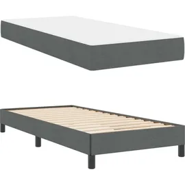 vidaXL Boxspringbett 100 x 200 cm Dunkelgrau