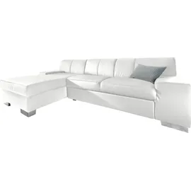 DOMO collection Ecksofa »Star, zeitlose Formensprache, elegante Optik, L-Form«, wahlweise mit Bettfunktion weiß