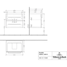 Villeroy & Boch Avento 63x51,4x48cm, 2 A, wd, G vc gl., graph.