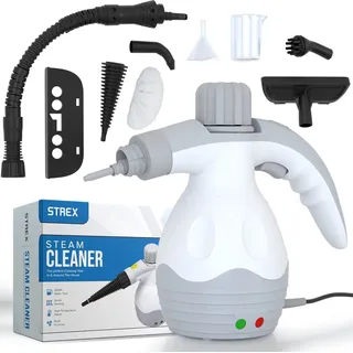 strex Dampfreiniger Extra Leistungsstark - 1200W 4bar - Tragbar - All-in-One Multifunktions-Handdampfreiniger - Fleckenreiniger