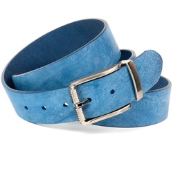 Ledergürtel ANTHONI CROWN, Damen, Gr. 80, blau (hellblau), Rindsleder, casual, Gürtel