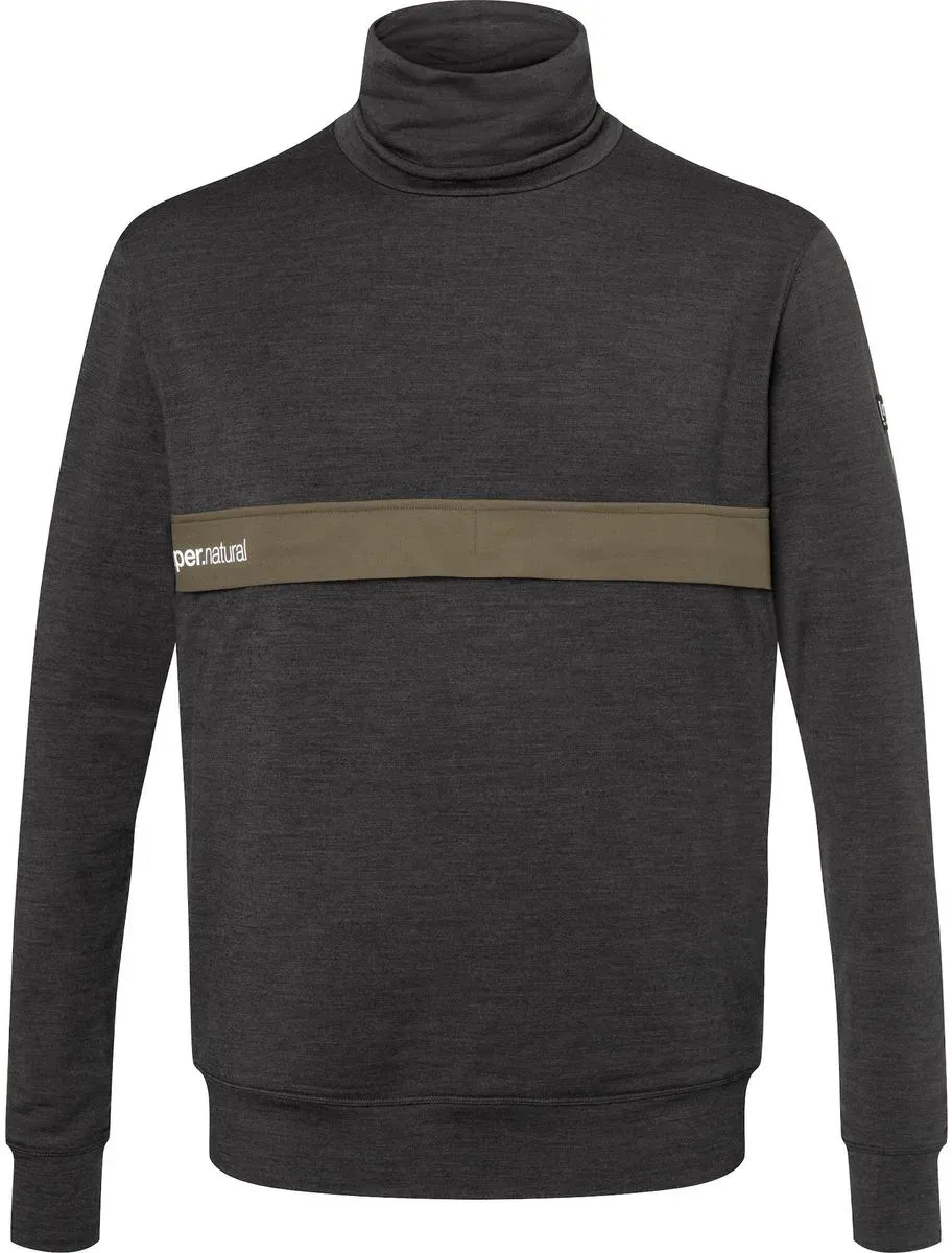 Super.Natural M Alpine Turtleneck jet black melange/wren (T64) S