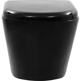 vidaXL Wand-WC mit WC-Sitz Schwarz