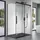 doporro Duschkabine Schwarz 90x150x195cm Eckdusche Rechts-oder Linkseinstieg ESG-Sicherheitsglas Klarglas Soft-Close inkl. Nano-Beschichtung Rav12K
