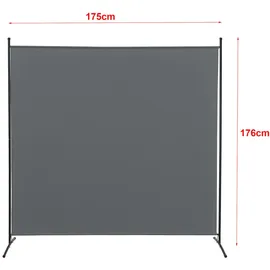 [en.casa] Garten-Paravent 176 x 175 cm Dunkelgrau Polyester