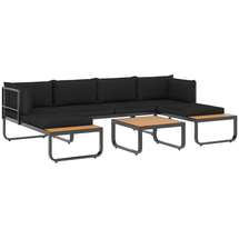 vidaXL Garten-Ecksofa-Set dunkelgrau/braun 48654