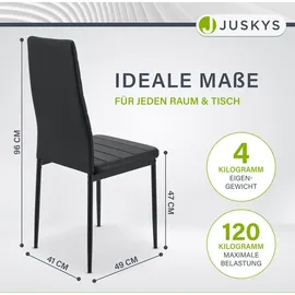 Juskys Esszimmerstühle Loja 4er Set - Schwarz
