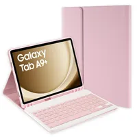 Jeloyutek für Samsung Galaxy Tab S9/ Tab S9 FE 2023 Tastatur Hülle, QWERTZ Layout Magnetisch Abnehmbarer Tastatur mit Hülle für Tab S9 FE 10.9”/ Tab S9 11” SM-X710/X716B/X718U/X510/X516B, Rosa