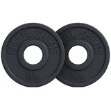 GORILLA SPORTS Hantelscheiben Olympia, 1,25kg - 30kg Gewichte, Einzeln / Set, Ø 50mm, aus Kunststoff, - Gewichtsscheiben, Hantelscheiben-Set, Olympiascheiben, Schwarz schwarz