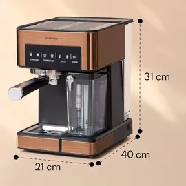 Klarstein Arabica Comfort Siebträgermaschine Kupfer-Metallic