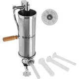 BROWIN BROWIN® Manuell Wurstfüller aus Edelstahl 311007 | 2,5 kg vertikale Wurstmaschine | Wurstfüllmaschine für Küche und Restaurants | Wurstpresse | Machine für hausgemachte Wurst, Cevapcici & Cannelloni