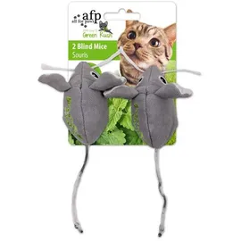 all for paws AFP AFPK02421 Katzenspielzeug Green Rush Catnip Mice mit 12 g Katzenminze, 2 Stück,