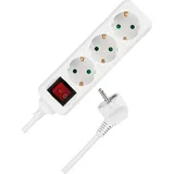 REV 0512313555 Steckerleiste, Steckdosenleiste 3fach f. Winkelstecker, 3m, 3500W, weiss