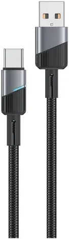 Neues Encore Energy USB-A USB-C 2A QC PD Ladekabel und Datenübertragungsleitung 100 cm geflochten schwarz EE101-C