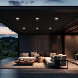 LEDKIA LED-Deckenleuchte Aussen 24W Rund Ø220 mm Dimmbar Schwarz