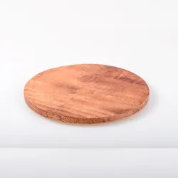 Kerzenteller aus Holz, dunkle Einfärbung Ø 14 cm