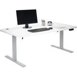 Mendler Schreibtisch HWC-D40, Computertisch, elektrisch höhenverstellbar 160x80cm 53kg ~ weiß, grau