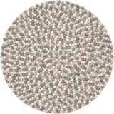 myfelt Hella Filzkugelteppich Ø 90 cm Grau/Weiß/Mehrfarbig