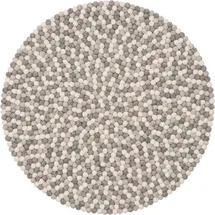 myfelt Hella Filzkugelteppich Ø 90 cm Grau/Weiß/Mehrfarbig