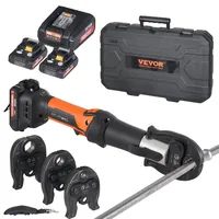 Vevor Presswerkzeug und Akku-Set, Pro Presswerkzeug, elektrisches Rohrcrimpwerkzeug mit V15-/V22-/V28-Backen, 2 Stück 18-V-2,0-Ah-Akkus, Schnellladegerät und Tragetasche