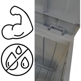 Prosperplast Woodebox Gartenbox Kissenbox Gartentruhe (190 Liter, Umbra)