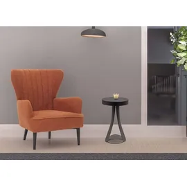 Mendler Lounge-Sessel HWC-K37 Bouclé 75 x 80 x 75 cm terrakotta mit Kissen