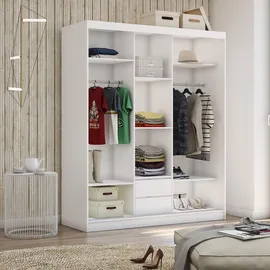 masseno Schwebetürenschrank MIRELLA 180 x 216 x 61 cm Braun