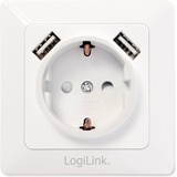 Logilink PA0162 2 x USB - CEE 7/3 Weiß