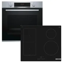 Bosch Herdset BOSCH Backofen EcoClean + Induktionskochfeld CombiZone autark 60 cm