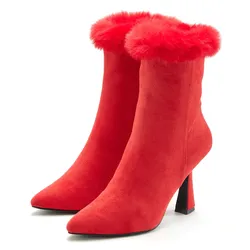 High-Heel-Stiefelette LASCANA BELLE AFFAIRE Gr. 42, rot Damen Schuhe Ankleboots mit Reißverschluss