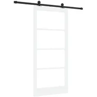 vidaXL Haustür Schiebetür ORKDAL Weiß und Schwarz 93 x 202 cm (1-St) schwarz
