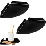 jinminamz Eckregal Wandhalterung,Wandmontiertes Schwebendes Eckregal 2 Stück Wandregal-Organizer Acryl Ecke Schwimmende Regale Für Bad, Küche, Schlafzimmer, Wohnzimmer, Esszimmer, Büro (Schwarz)