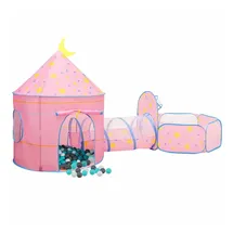 vidaXL Spielzelt mit 250 Bällen Rosa 301x120x128 cm