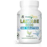 PharmaVital Laktase 6.000 FCC - 365 Tabletten für die Verdauung von Milchprodukten Unterstützt Laktoseintoleranz Laktase Enzym Lactase Reduziert Blähungen, Durchfall und Unwohlsein